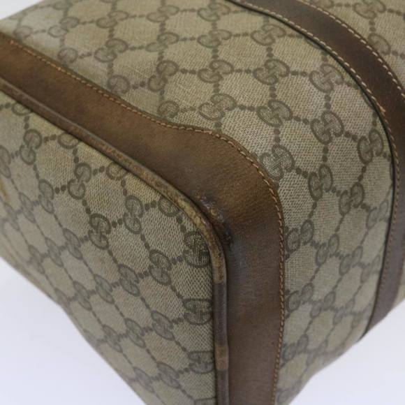 GUCCI GG Canvas Boston Bag PVC Beige Auth 65579 - Picture 14 of 16